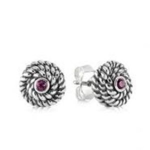 Reserved 4 pairs of Pandora earring with rhodolite